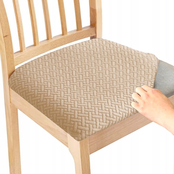 Sædebetræk 40x40cm beige elastisk jacquard [60-Z1-BZ]