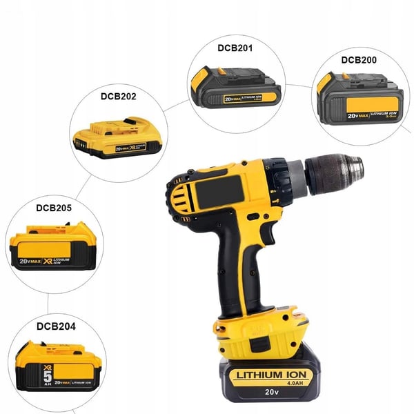 Rosfix Dewalt DC9096 Adapter til Dewalt Batteri (DCA1820) Gul - Sort