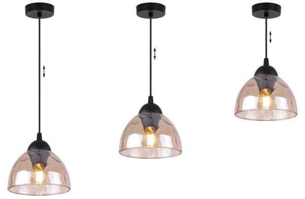 Venice 1-lampe pendellampe, honningfarvet skærm, E27