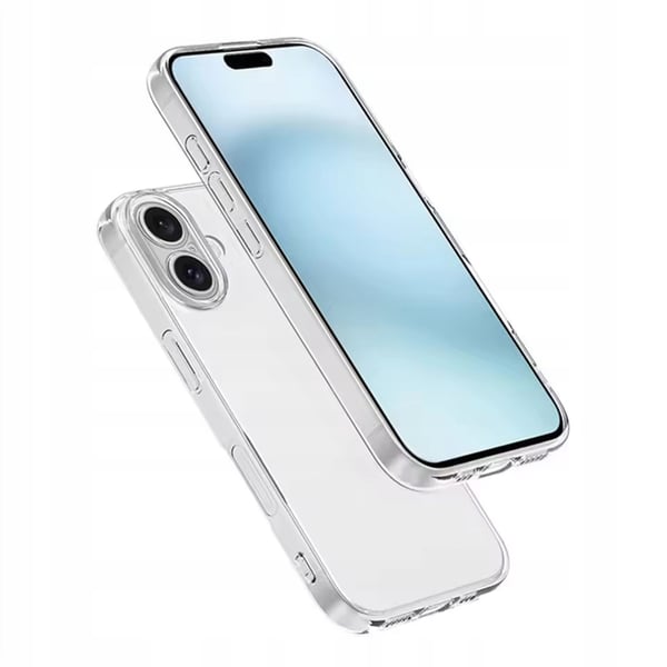 iPhone 16 -kotelo, vahva läpinäkyvä ja joustava kotelo, jossa on kansi