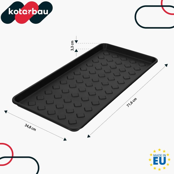 KOTARBAU lille skoføtmåtte til entré sort 71,6 x 34,8 cm 3-pak