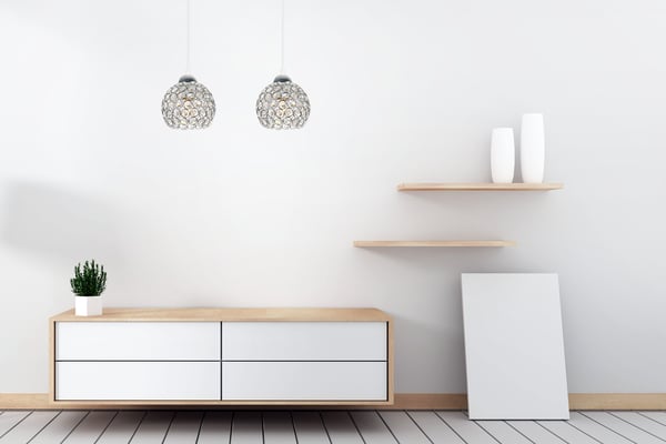 Kromhængende lampe med LED-krystal til loftet