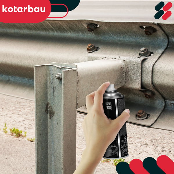 KOTARBAU® Metallisk zink spraymaling, hurtigtørrende aluminium-zink-forberedelse til galvaniserede overflader, 400 ml