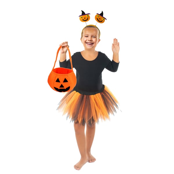 Halloween kostume til piger, græskarnederdel, outfit