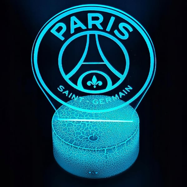 Paris Saint-Germain PSG 16 LED 3D Nattlampa för Barn + Fjärrkontroll