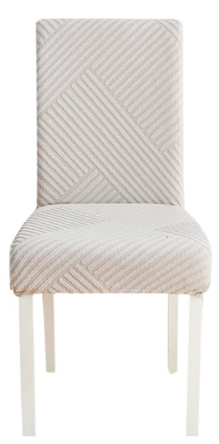 Tuolinpäällinen vaaleanharmaa jacquard-raita [10-Z2-JSZ]