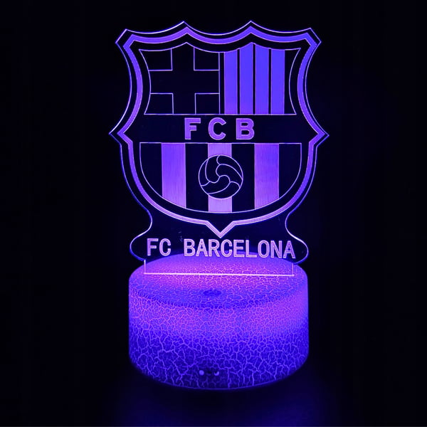 Nattlampa för barn FC Barcelonas vapensköldslogotyp 16 LED 3D + fjärrkontroll