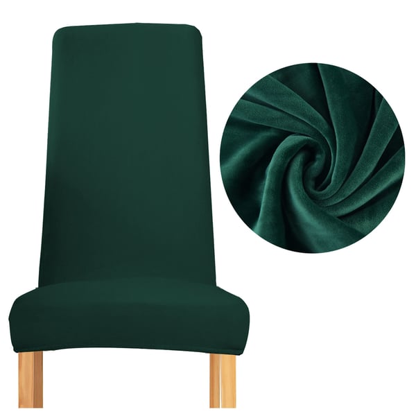 Tuolinpäällinen, kapea selkänoja, paksu samettiplyysi, pullonvihreä