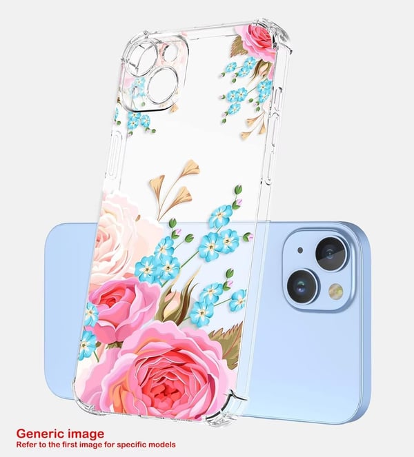 Silikone cover til Samsung Galaxy A04 - gennemsigtigt etui med blomster og pæoner