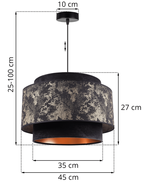 Loftlampe med hængende lysekrone moderne guld