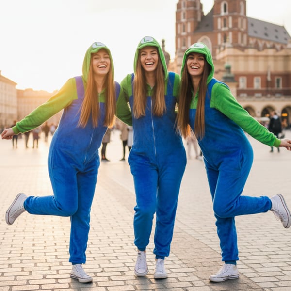 Miesten Luigi Mario Kigurumi -pyjamahaalari, aikuisille, M, Mario -asu - S