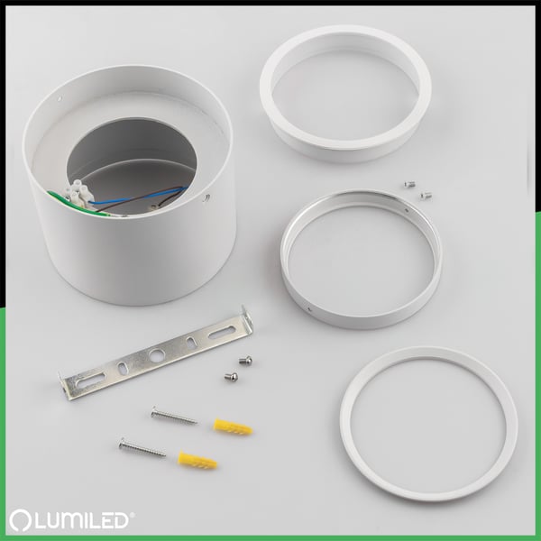 Monteringsram halogenspot rörlig GU10 AR111 rund vit 100mm TELES LUMILED