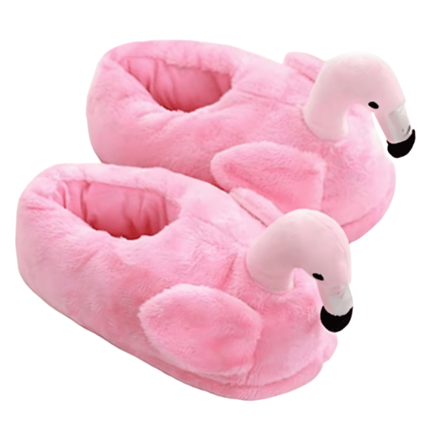 Plyschiga flamingo tofflor bekväma varma presentidé roliga rosa ONESIES