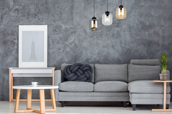 MODERNE ELEGANT HÆNGELAMPE MED GLASSKÆRM