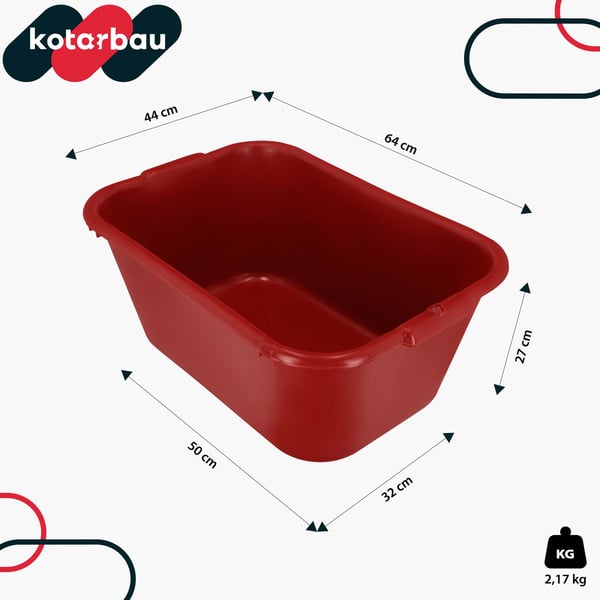 Rektangulär trädgårdscontainer för murbruk 55 l röd