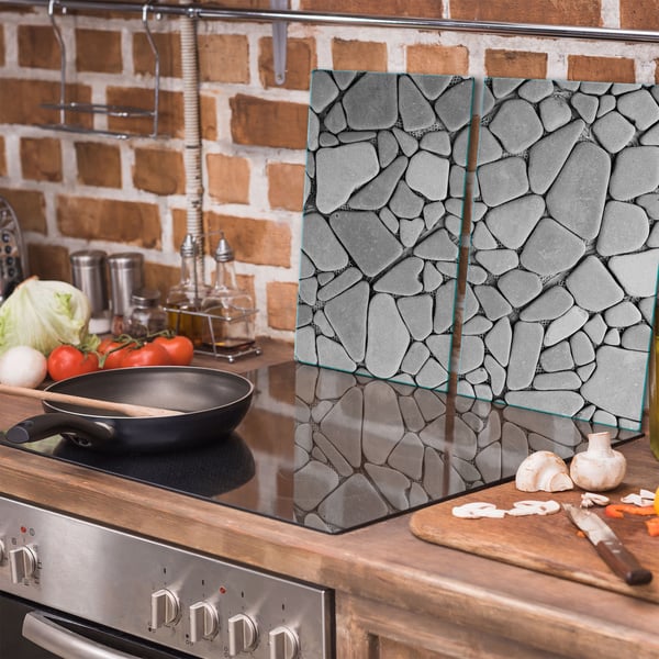 TMK ArtDeko skärbräda i glas 2x 30x52 stenar