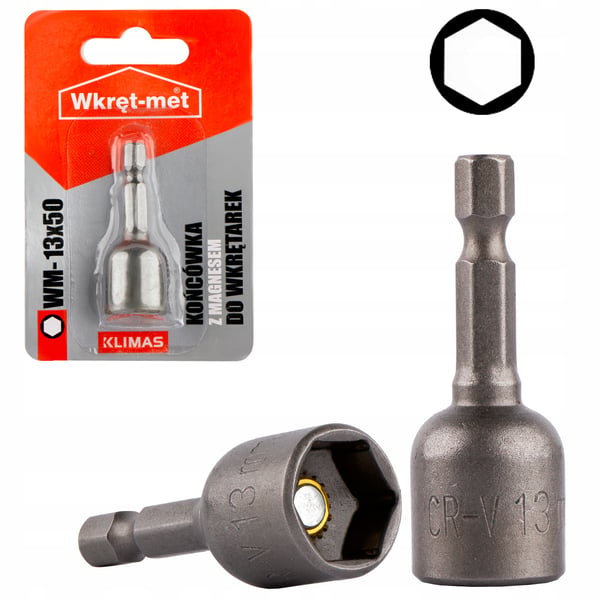 Skruetrækkerbit, sekskantet hoved, MAG. WM M13x50
