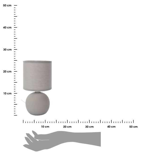 Orba bordslampa, grå, 25 cm, sfärisk