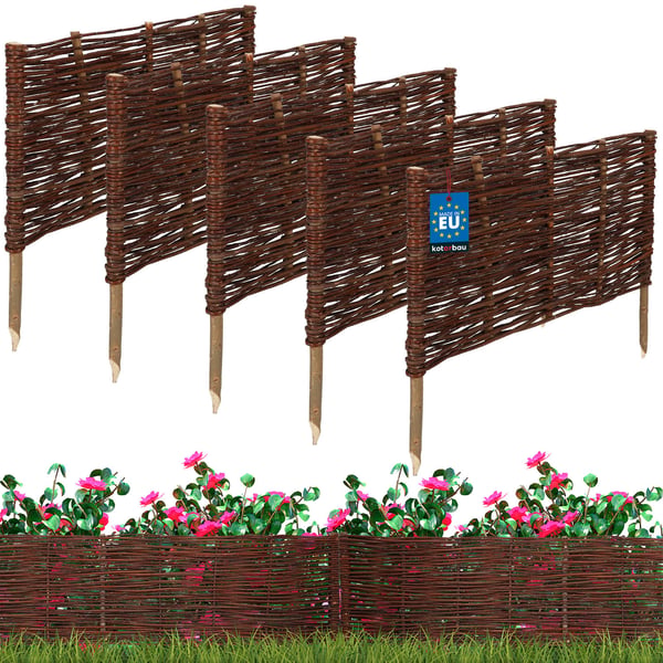 KOTARBAU® havestakitpalisader rotting drevet staket 60 x 30 cm sæt med 5 stk