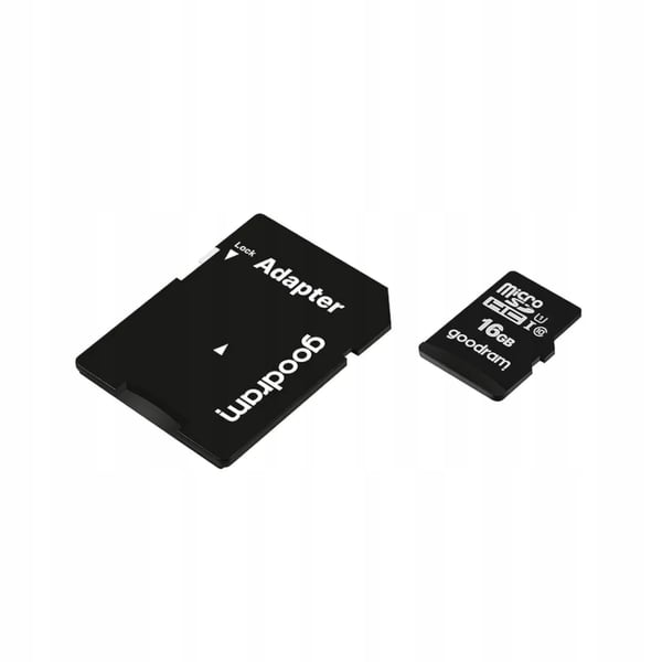Goodram microSDHC-minneskort 16 GB M1AA-0160R12 cl 10 UHS-I + adapter