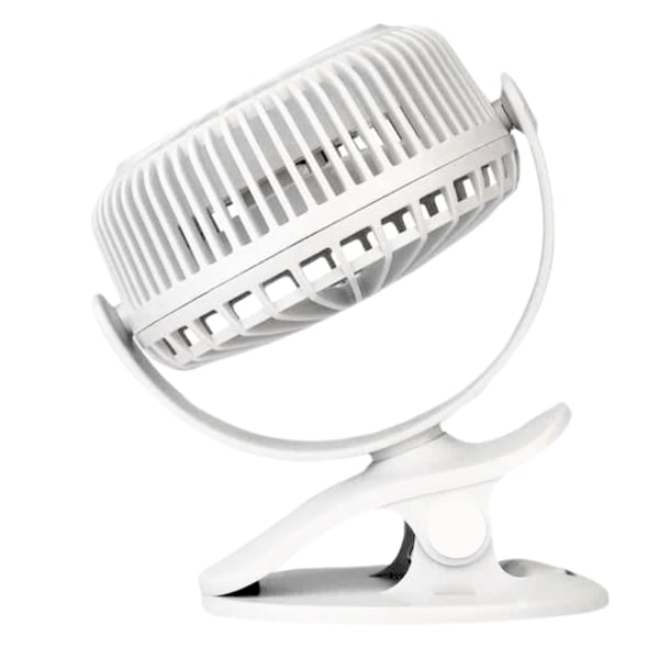 LED-ventilatorklemme stående skrivebord hvid oplyst USB-ventilator