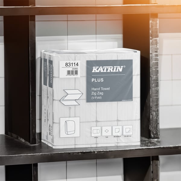 Katrin Plus -pyyhe ZZ supervalkoinen, 1 vk, 6000 kpl.