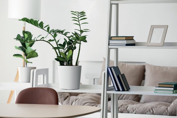 URBI DURO250 låg rund blomkruka vit
