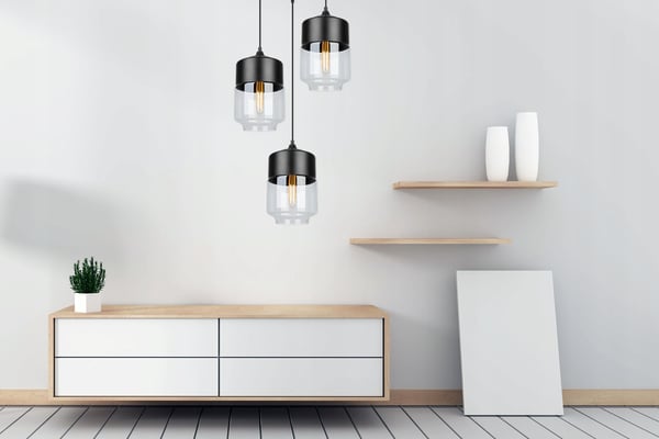 HÆNGENDE LOFTSLAMPE, GLASPLAFON, LED-LAMPE