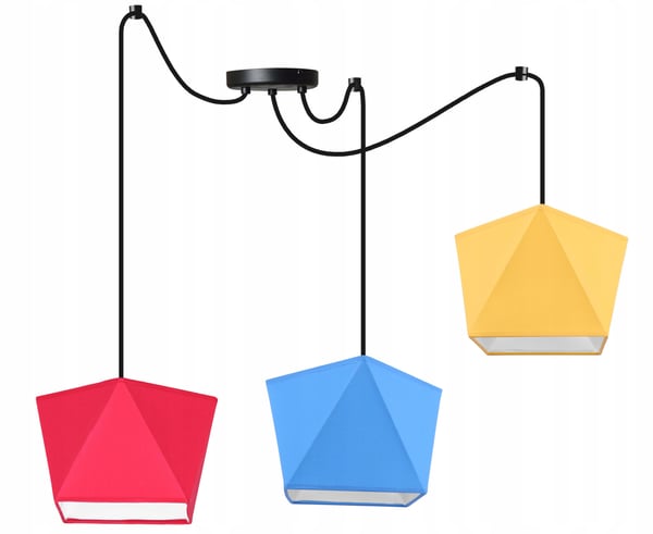 Lofthængende lampe med loftskrone og edderkopskærm