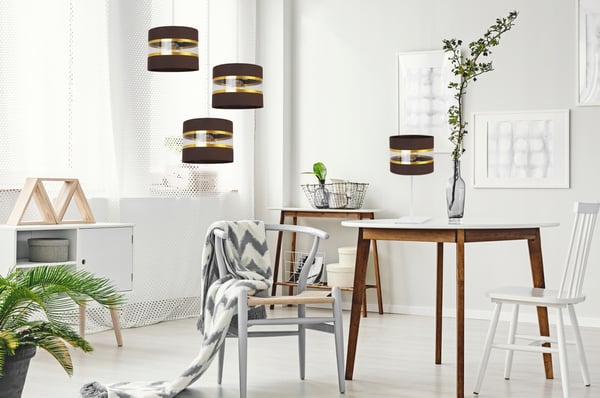 NATBORDLAMPE, ELEGANT GYLDET LAMPESKÆRM, 20 CM