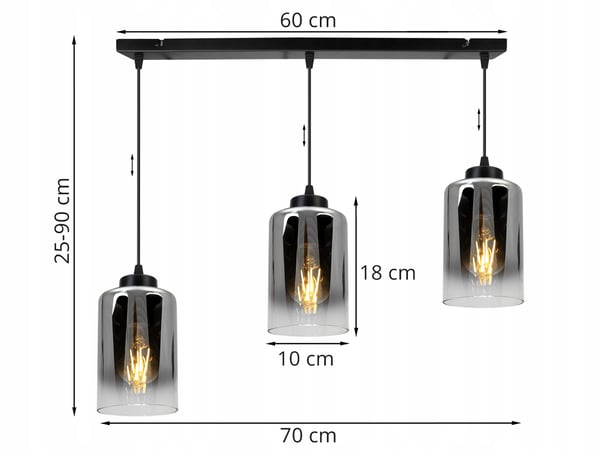 MODERNE ELEGANT HÆNGELAMPE MED GLASSKÆRM