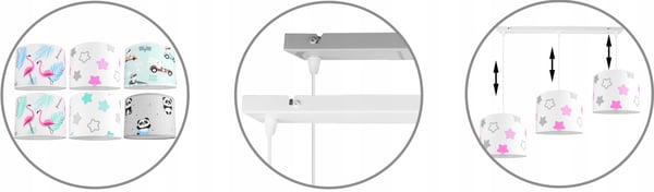 BØRNES HÆNGENDE LOFTSLAMPE LYKRONE LAMPESKÆRM