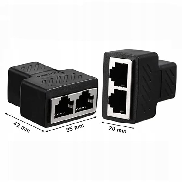 SPLITTER LAN 1x2 ADAPTER SWITCH SPLITTER 2xRJ45 ETHERNET 100Mbps
