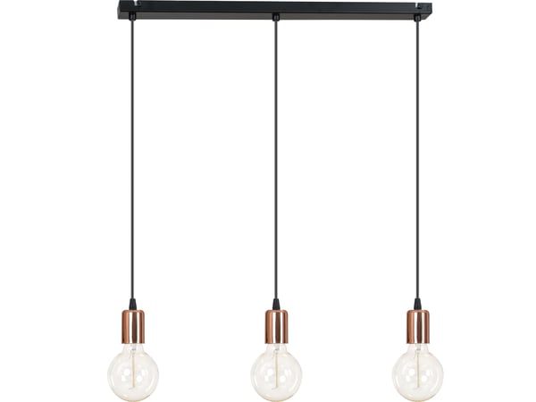 Moderne KROM KOBBER HÆNGELAMPE edison 3 x 60W
