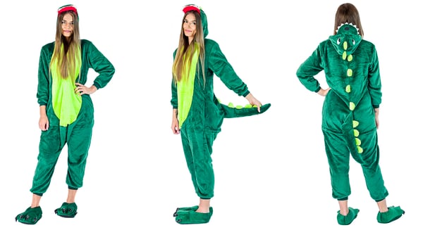 Herre dinosaur pyjamas kigurumi udklædning onesie kostume s Onesie dinosaur kostume - S