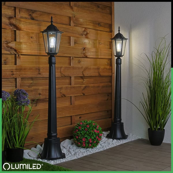 Ulkopuutarhavalaisin E27 pylväslyhty 110 cm musta BELLIS LUMILED