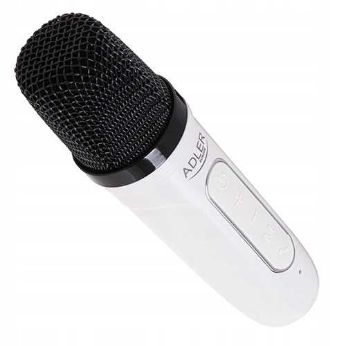 AD 1199 valkoinen karaokekaiutin mikrofonilla - SD/USB/AUX/Bluetooth
