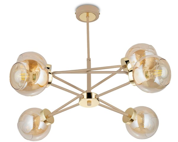 Cris Beige lysekrone glas 6xE27 60 cm