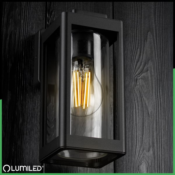 Trädgårdsvägglampa, E27, QUADRA LUMILED, Utomhus, Fasad