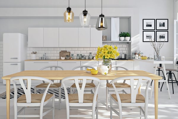 MODERNE ELEGANT HÆNGELAMPE MED GLASSKÆRM