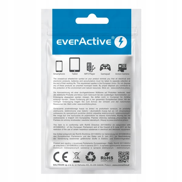 everActive GaN SC-330 väggladdare 1x USB, 1x USB-C QC3.0 PD 20W