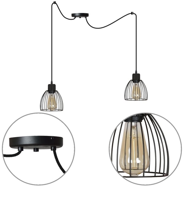 Hämähäkkiriippuvalaisin Retro LOFT moderni LED E27