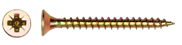 TRÆSKRUE GUL GALVANISERET FULD GEVIND FHD 4,0*25MM - 5,0 STO - 510 4,0*25