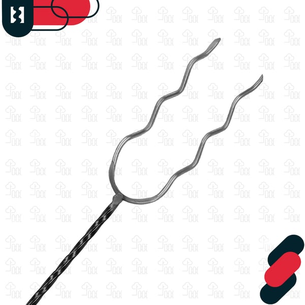 KOTARBAU® grillkahva kaksihaarainen aaltoava makkarakahva 100 cm setti 5 kpl