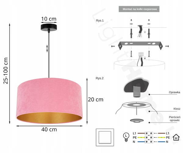 HÆNGENDE LAMPE LOFTSKRONE GYLDEN FLØJLSSKÆRM