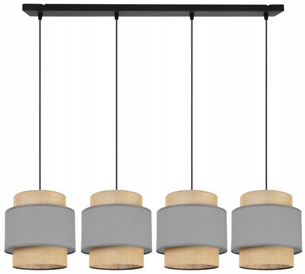 Hængende lampe, loftslysekrone, lampeskærm, boho juta
