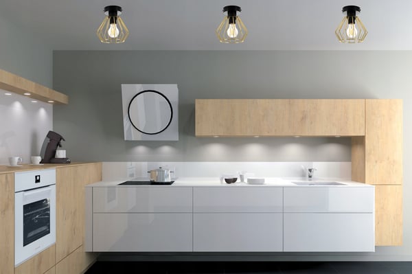 Lofthængende lampe med gylden LED-loftlampe