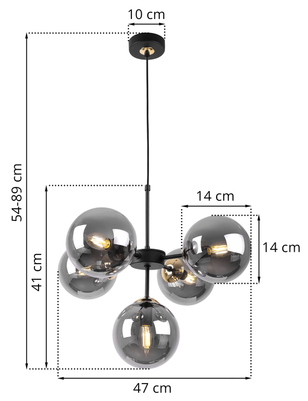 KATTOVALAISIMEN JA KATTOVALAISINTEN LOFT GLAMOUR MUSTA