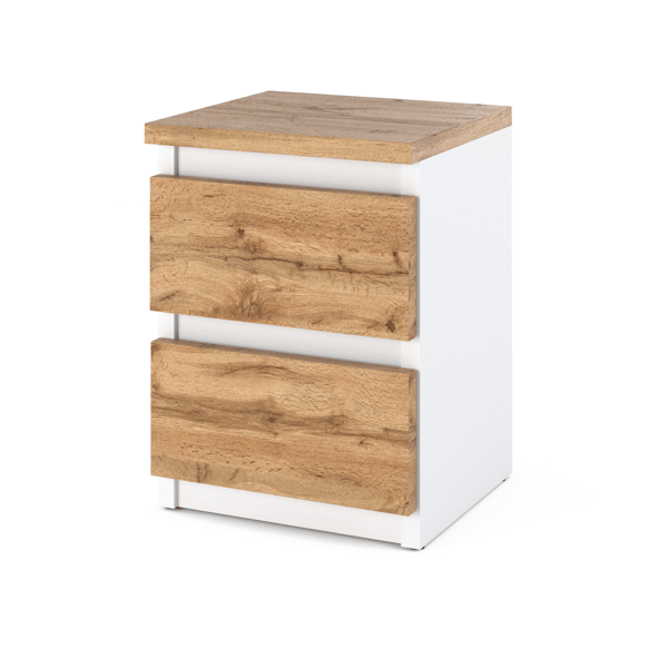 Sengebord Hvid Eg Wotan 30 CM 2S Sengebord Soveværelsesmøbel