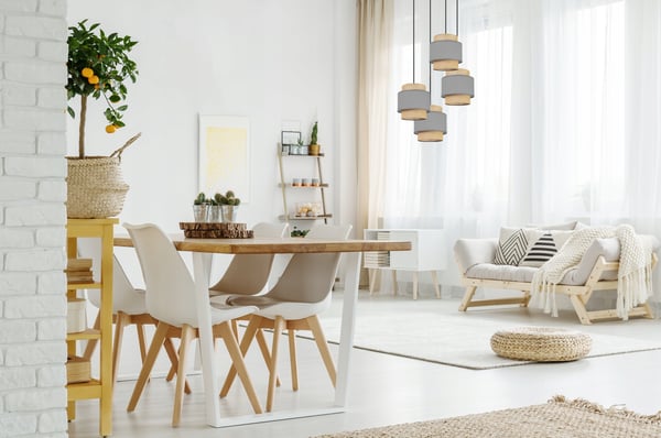 Hængende lampe, loftslysekrone, lampeskærm, boho juta